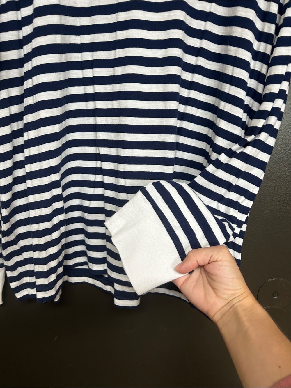 NWT J. Crew Navy and White Striped Long-Sleeve Tee - Picture 4 of 8